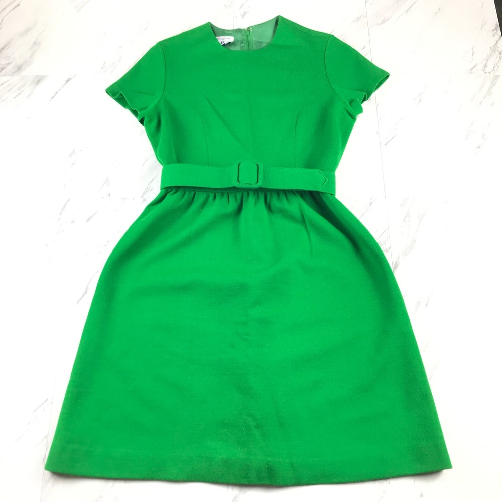 Bobbie Brooks VTG Wool Dress Kelly Green Classic M